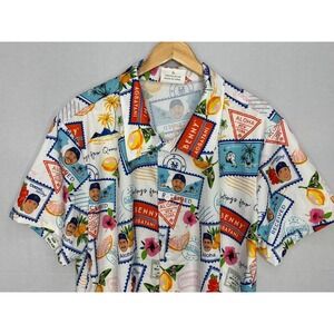 New York Mets Coyote Button Up Hawaiian Shirt Mens White All Over Print XL PROMO